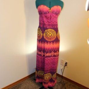 Gxarne- maxi length strapless dress, sz med